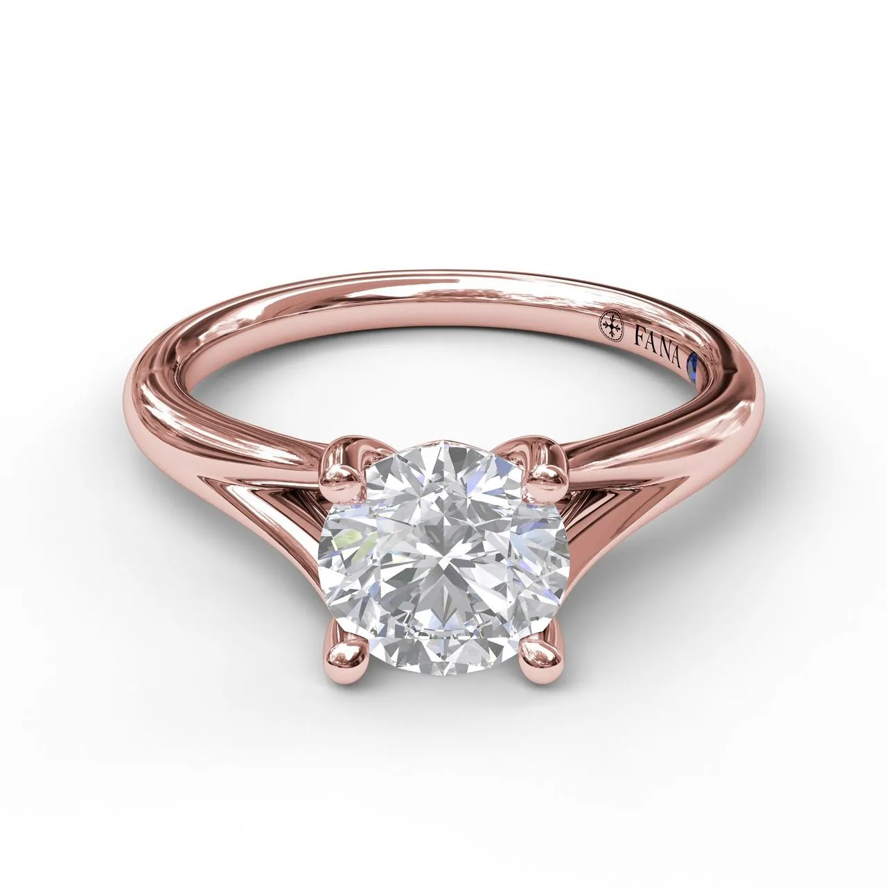 Fana Round Cut Solitaire With Delicate Split Band