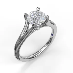 Fana Round Cut Solitaire With Delicate Split Band