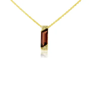 Fancy Cut Garnet & Diamond Accented Pendant