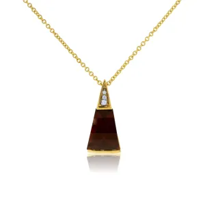 Fancy Cut Garnet & Diamond Accented Pendant