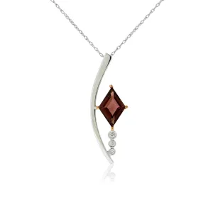 Fancy Cut Garnet & Diamond Accented Pendant