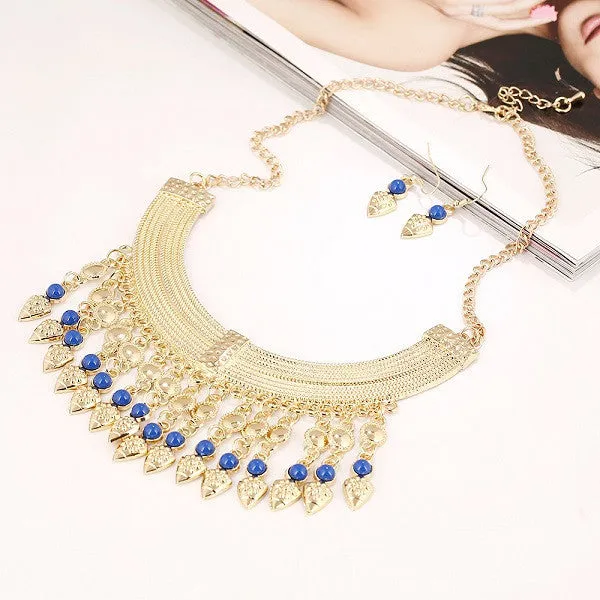 Fashion Bohemian Tassel Power Necklace Long Colar Choker Necklace Vintage Gypsy Ethnic Maxi Women necklace Fine Jewelry