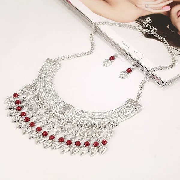 Fashion Bohemian Tassel Power Necklace Long Colar Choker Necklace Vintage Gypsy Ethnic Maxi Women necklace Fine Jewelry