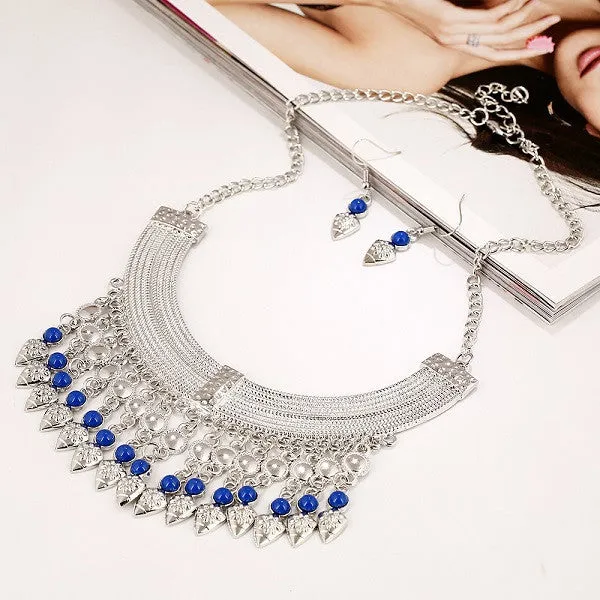 Fashion Bohemian Tassel Power Necklace Long Colar Choker Necklace Vintage Gypsy Ethnic Maxi Women necklace Fine Jewelry