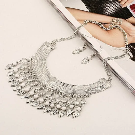 Fashion Bohemian Tassel Power Necklace Long Colar Choker Necklace Vintage Gypsy Ethnic Maxi Women necklace Fine Jewelry
