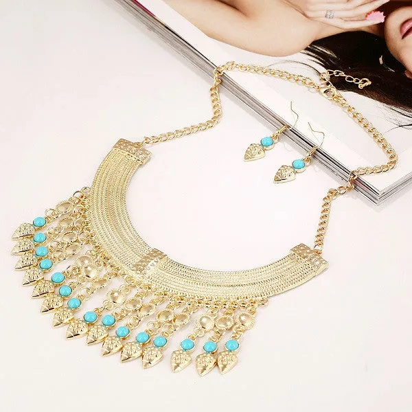 Fashion Bohemian Tassel Power Necklace Long Colar Choker Necklace Vintage Gypsy Ethnic Maxi Women necklace Fine Jewelry