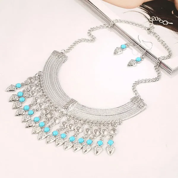 Fashion Bohemian Tassel Power Necklace Long Colar Choker Necklace Vintage Gypsy Ethnic Maxi Women necklace Fine Jewelry
