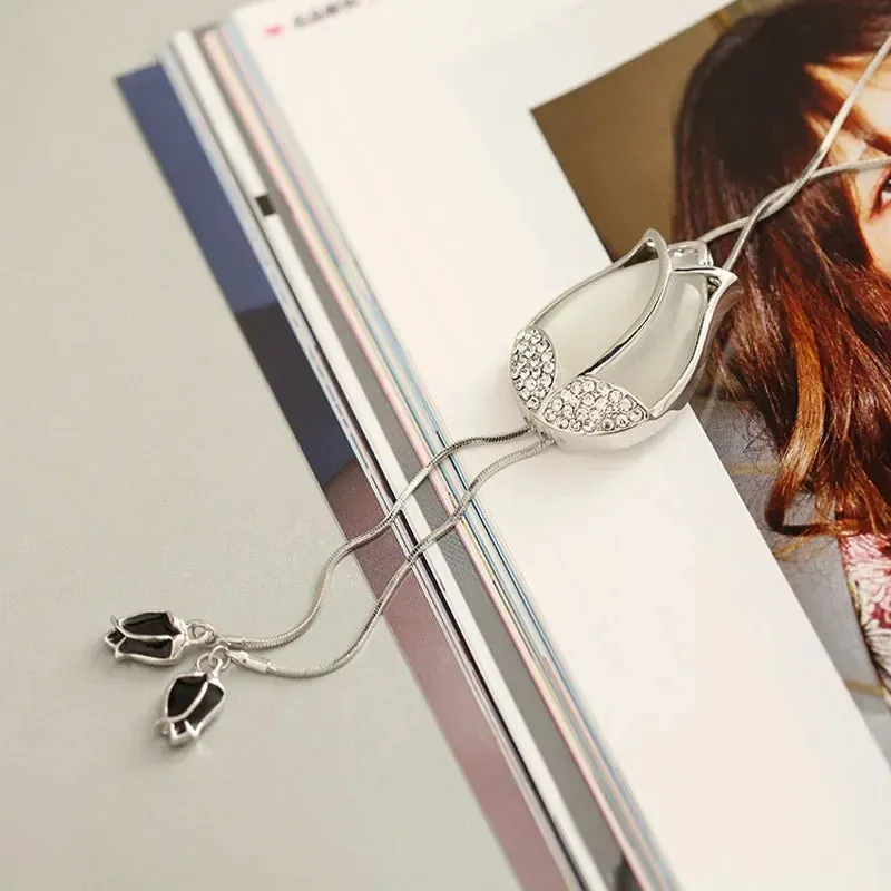 Fashion Elegant Simulated Pearl Choker Necklaces For Women Silver Color Chain Long Necklace Pendant Jewelry Accessories