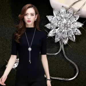 Fashion Elegant Simulated Pearl Choker Necklaces For Women Silver Color Chain Long Necklace Pendant Jewelry Accessories