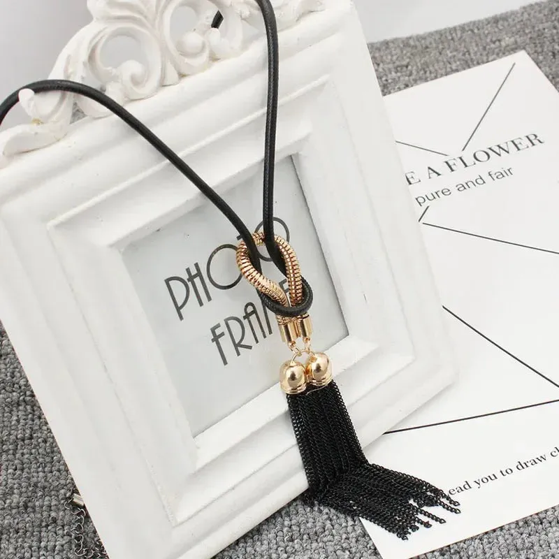 Fashion Elegant Simulated Pearl Choker Necklaces For Women Silver Color Chain Long Necklace Pendant Jewelry Accessories