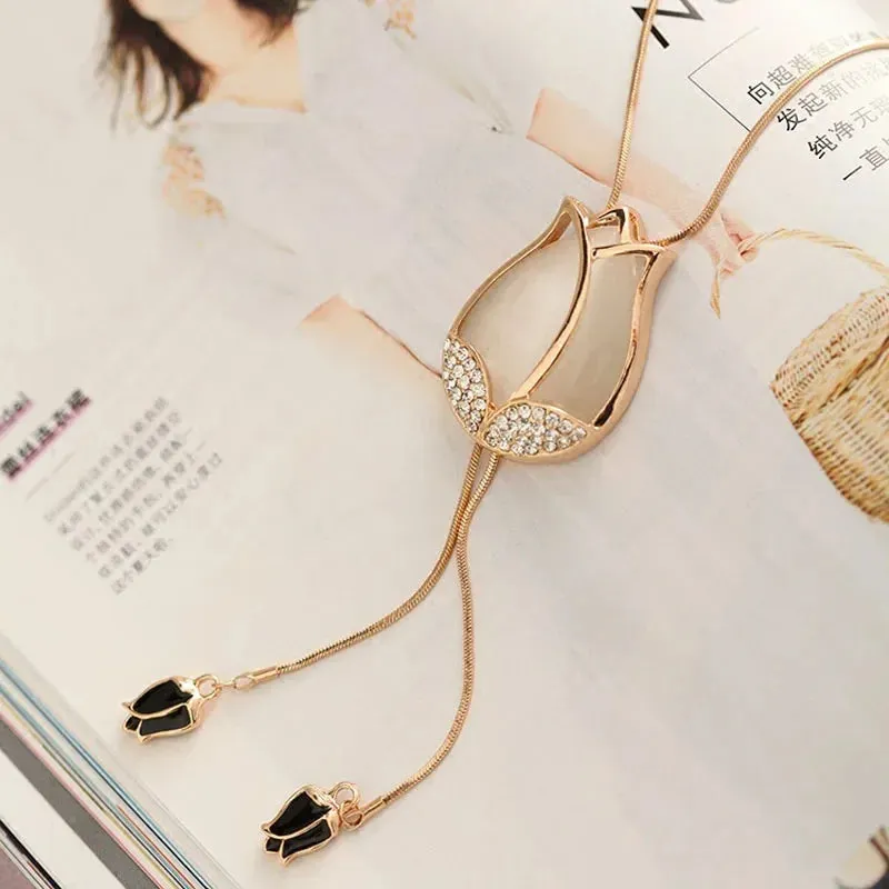 Fashion Elegant Simulated Pearl Choker Necklaces For Women Silver Color Chain Long Necklace Pendant Jewelry Accessories