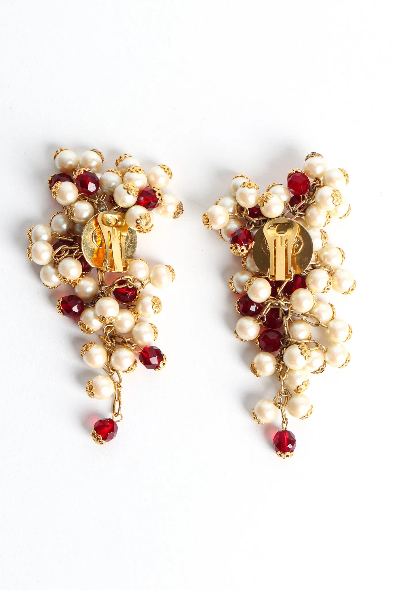 Filigree Pearl & Crystal Cluster Earrings