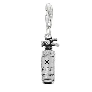 Fire Extinguisher Fire Clip on Pendant Charm for Bracelet or Necklace