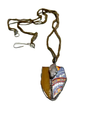 FLOR DE AZUCENA - Azulejo & Vitral Choker 01