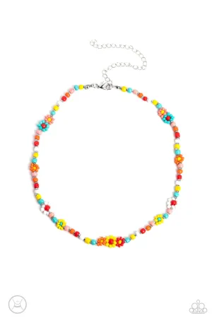 Flower Child Flair - Multi - Seed Bead Colorful Paparazzi Choker Necklace