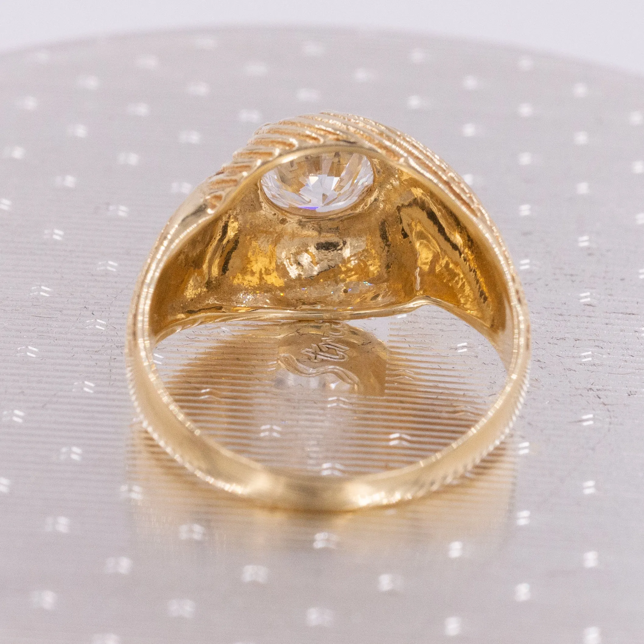 Flush-Set Colorless Diamond Swirl Ring