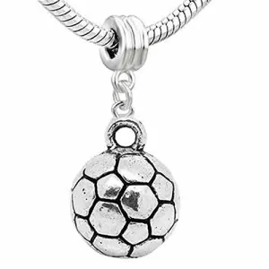 Football Charm Dangle European Bead Compatible for Most European Snake Chain Bracelet