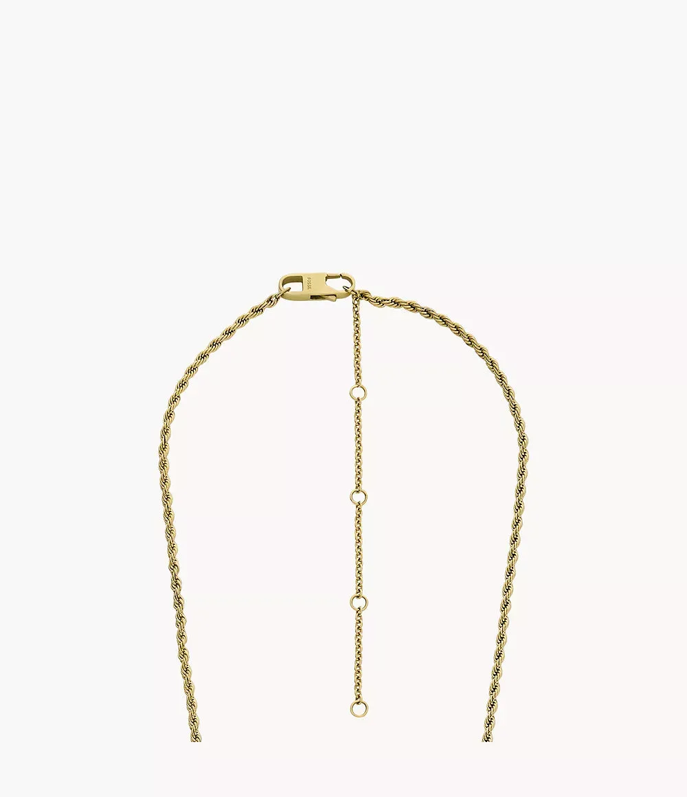 Fossil Harwell Ladies Three-Hand Gold-Tone Stainless Steel Watch Necklace