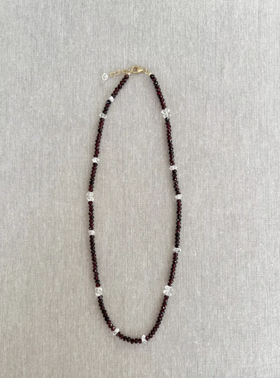 Garnet and Herkimer Diamond Necklace