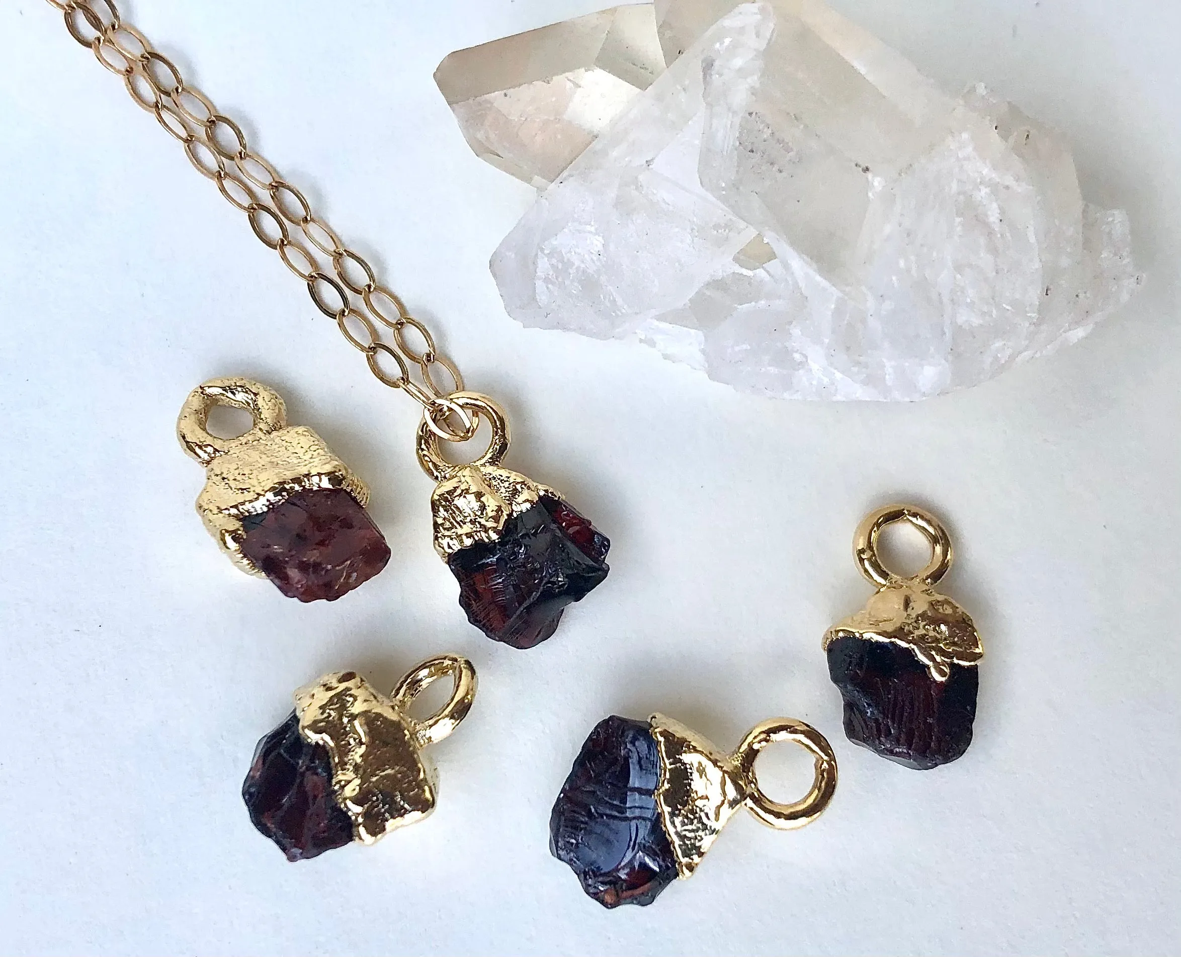 Garnet Drop Necklace