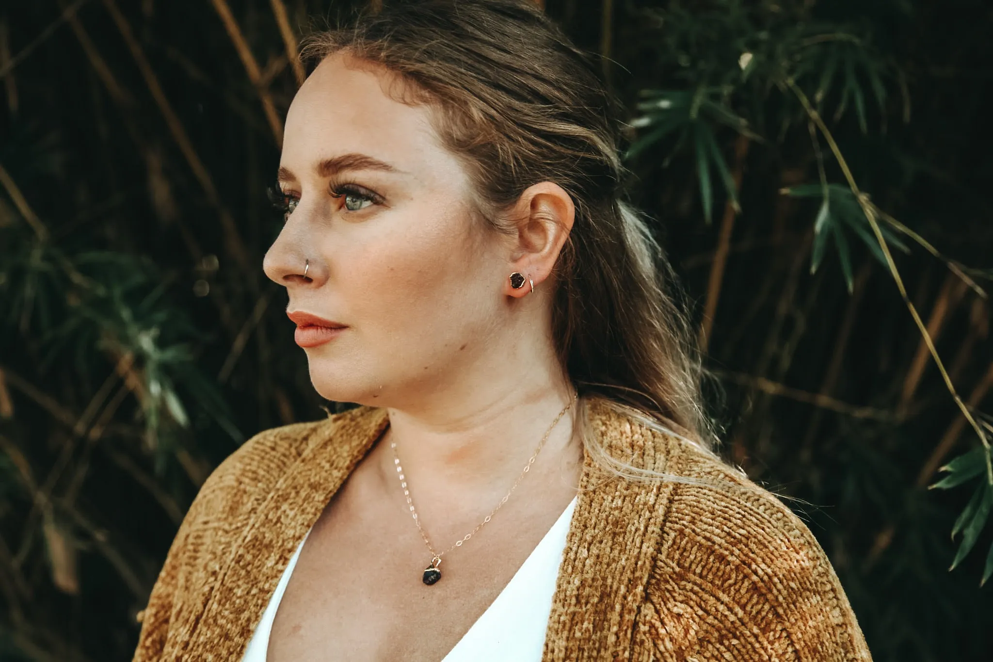 Garnet Drop Necklace