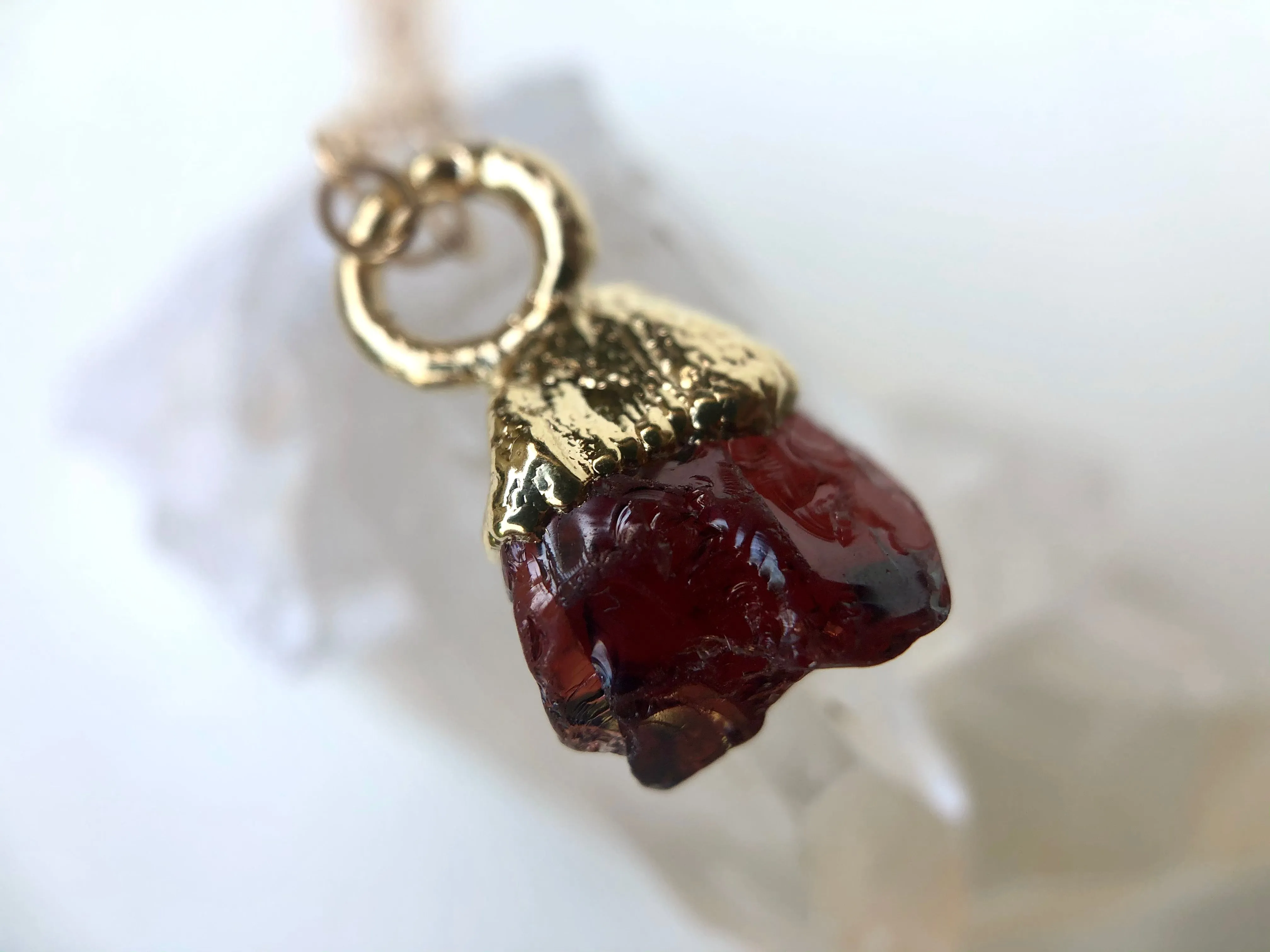 Garnet Drop Necklace