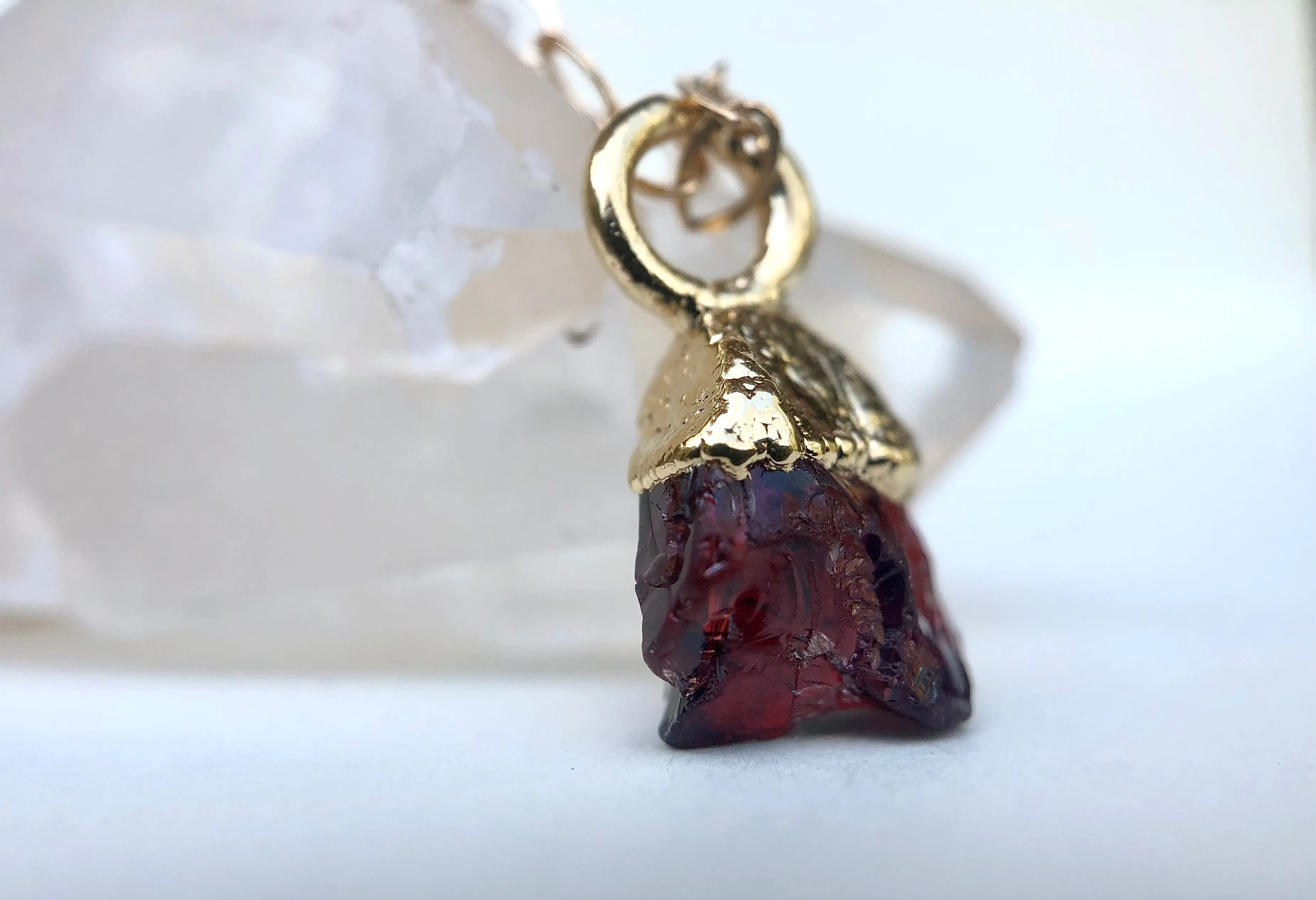 Garnet Drop Necklace