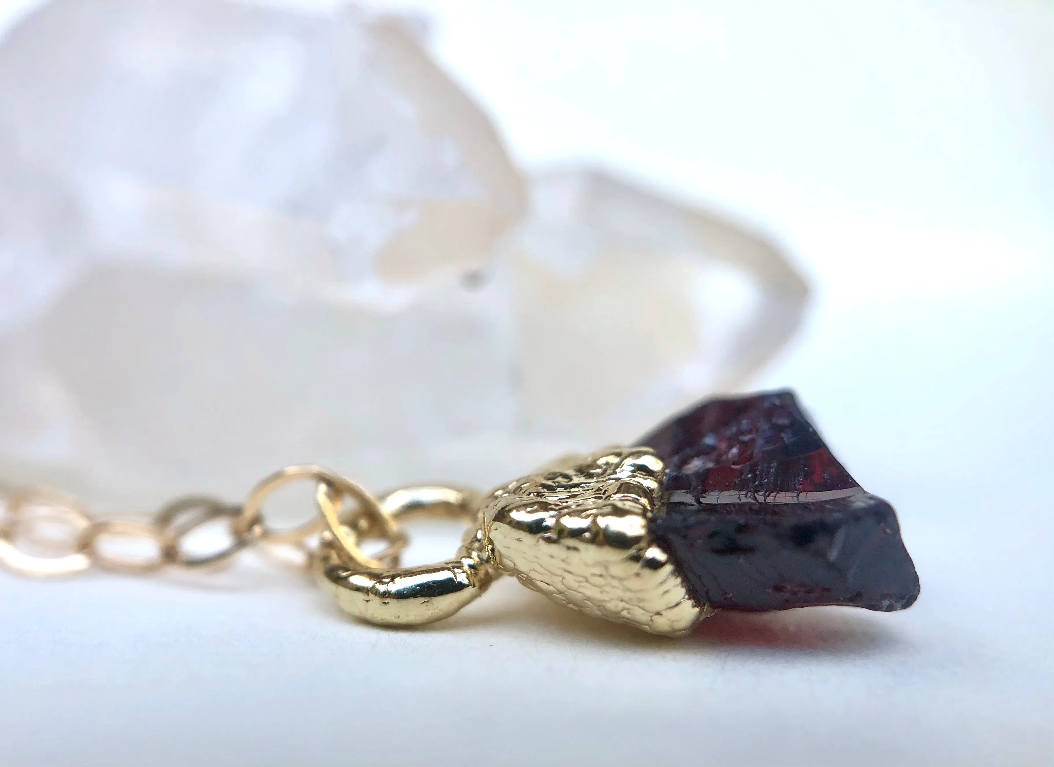 Garnet Drop Necklace