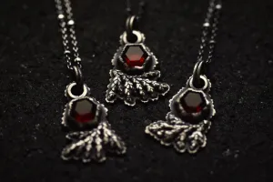 Garnet Hex Fern Necklace