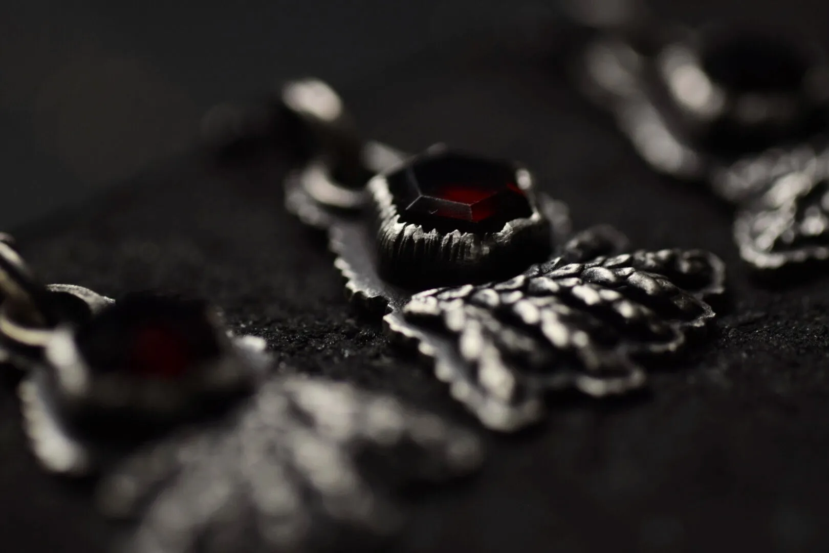 Garnet Hex Fern Necklace