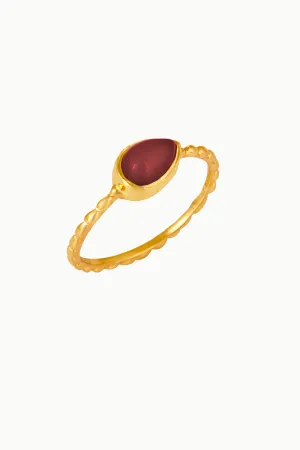 Garnet Pinky Ring in 14K Gold Vermeil