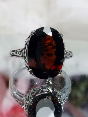 Garnet Ring, Simulated or Natural Garnet, Edwardian Jewelry #D70