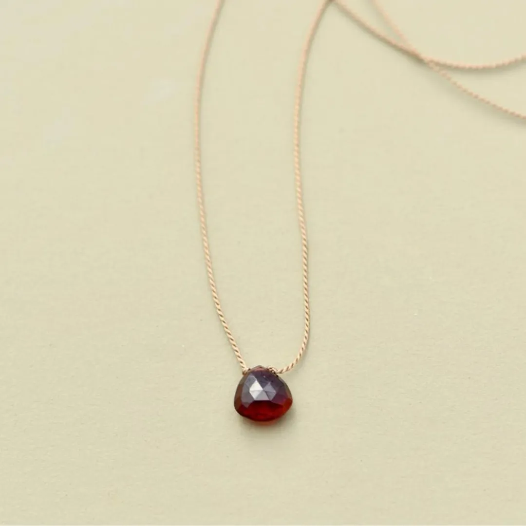 Garnet Teardrop Necklace