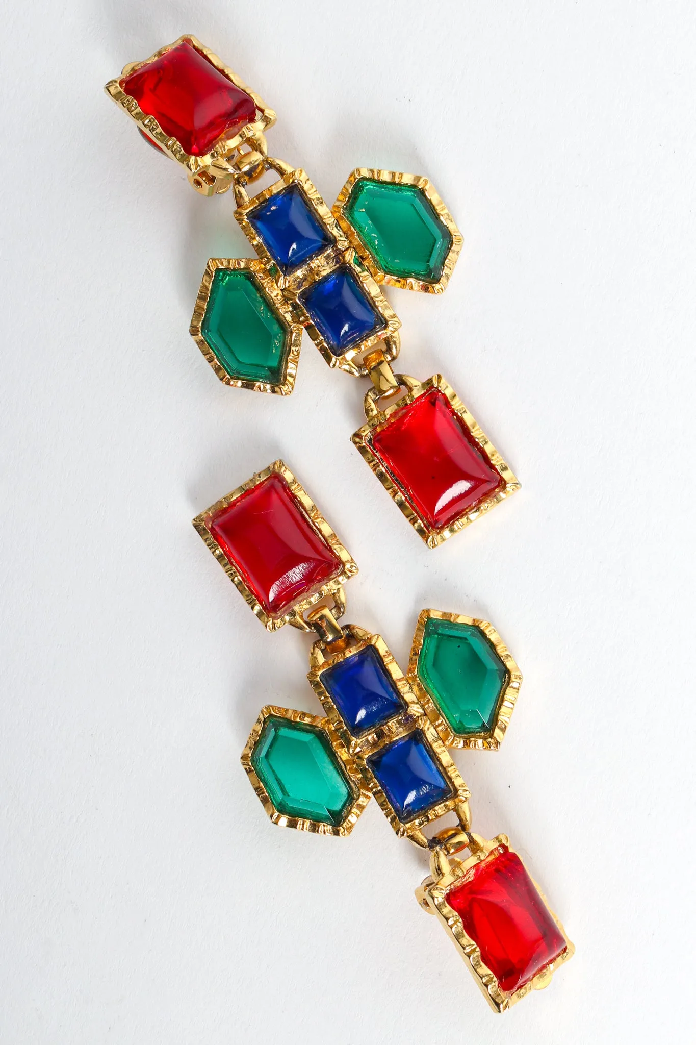 Geo Jeweled Cross Dangle Earrings