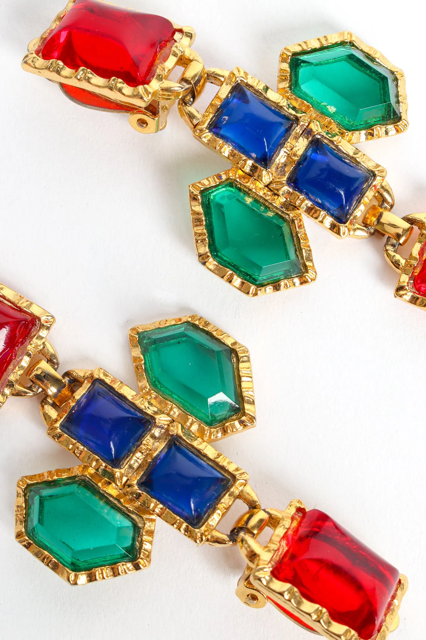 Geo Jeweled Cross Dangle Earrings
