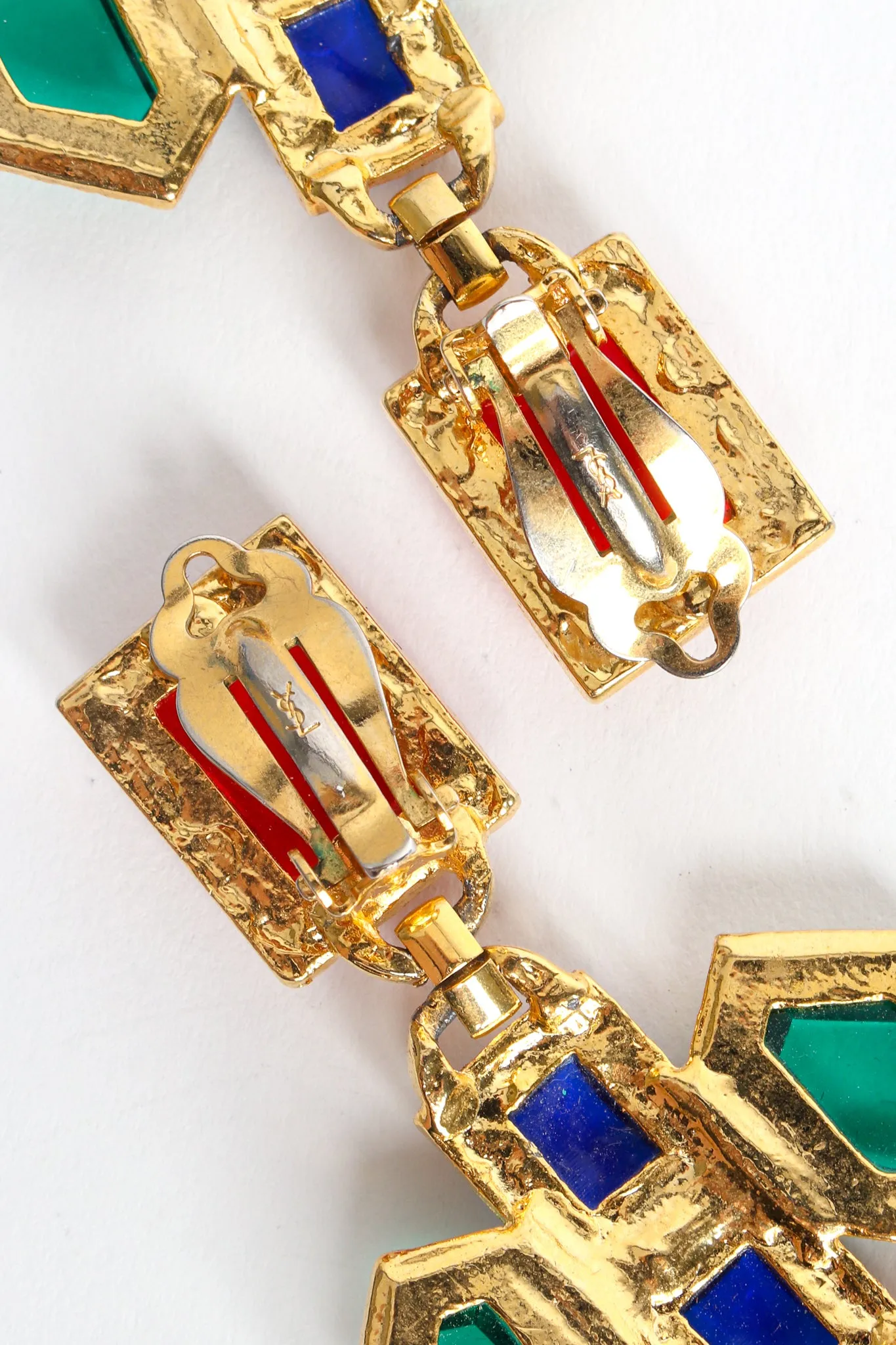 Geo Jeweled Cross Dangle Earrings