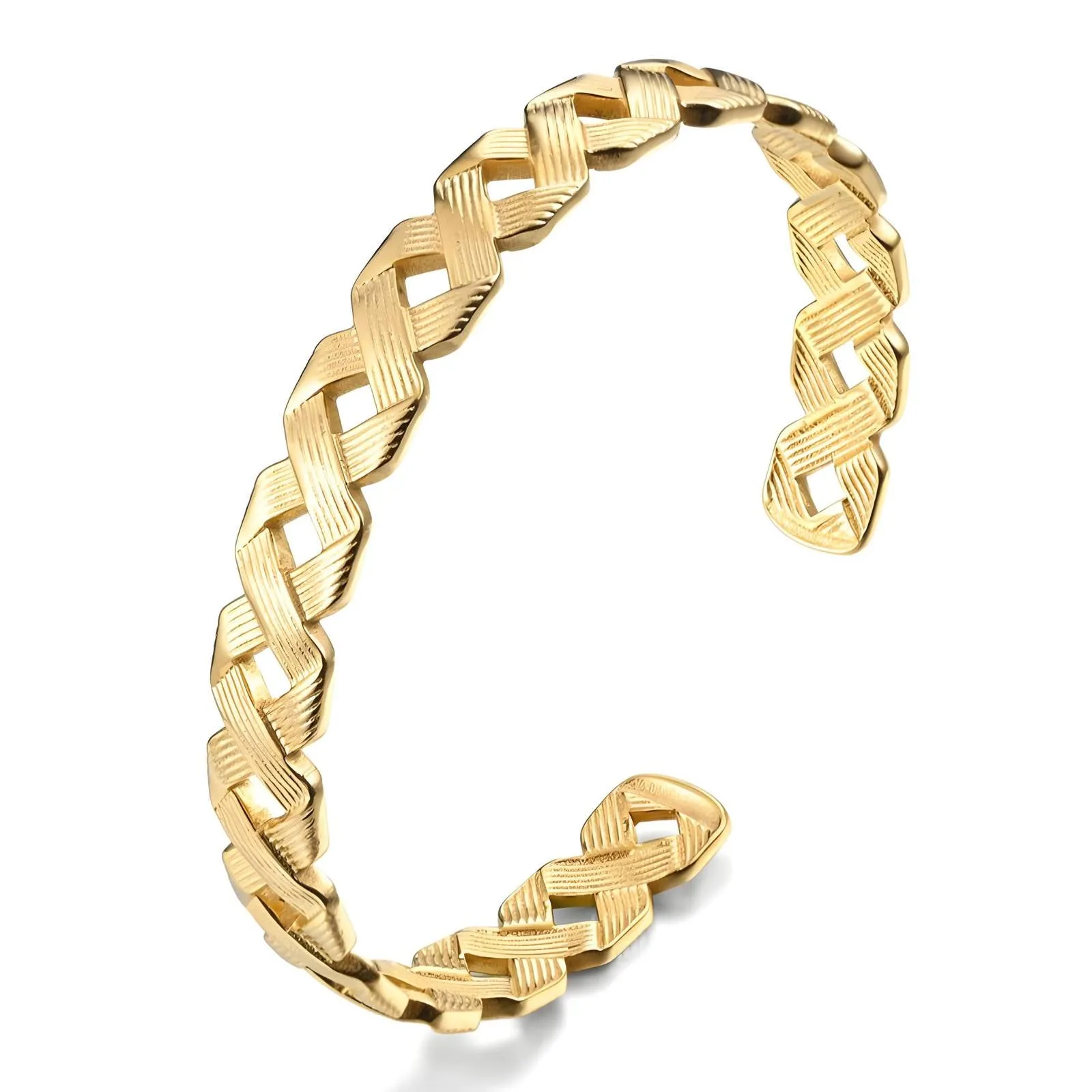 Geo Link Statement Bracelet – 18K Gold