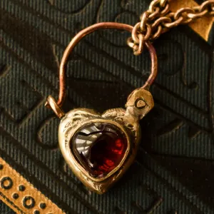 Georgian Garnet Heart Padlock