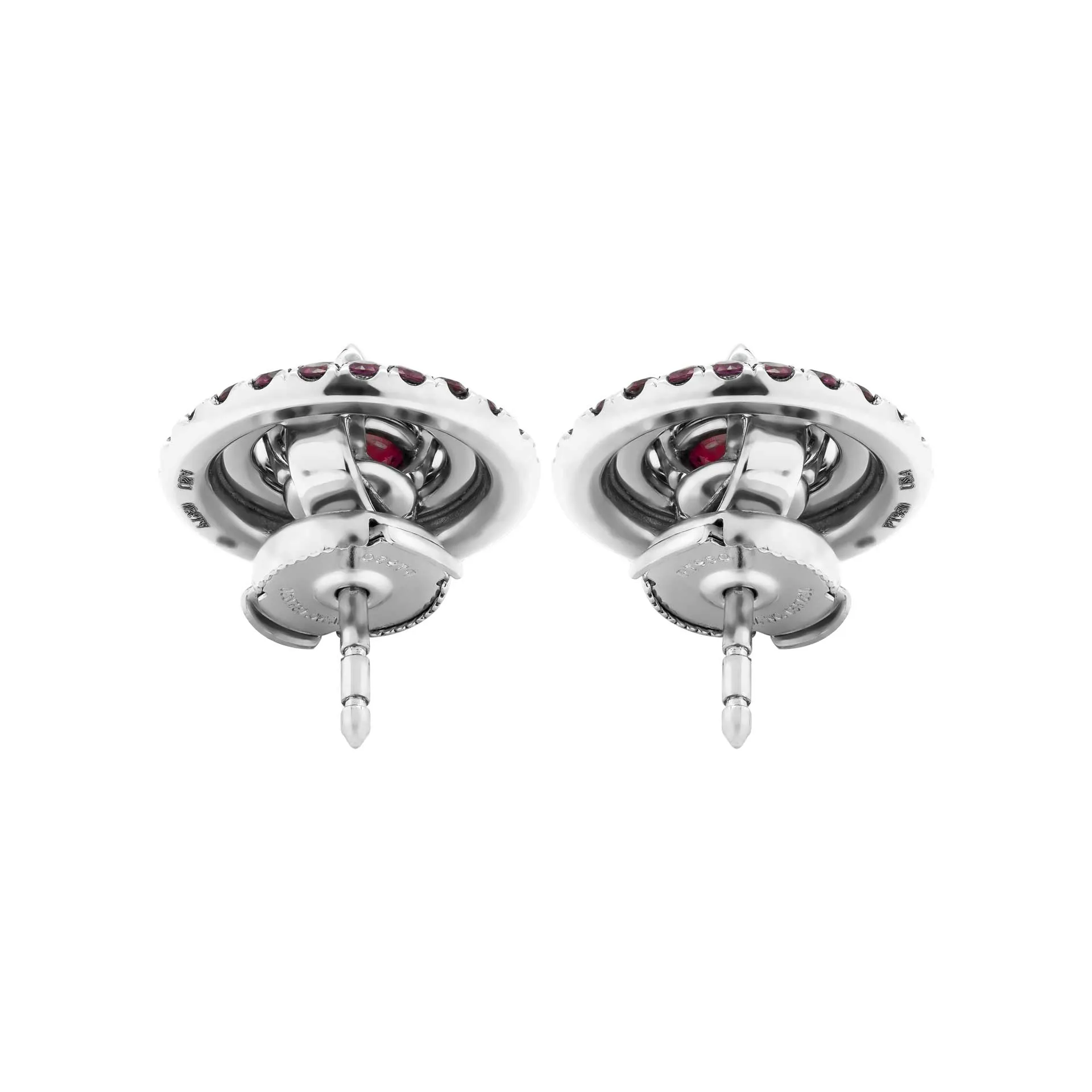 GIA Certified Ruby Halo Stud Earrings
