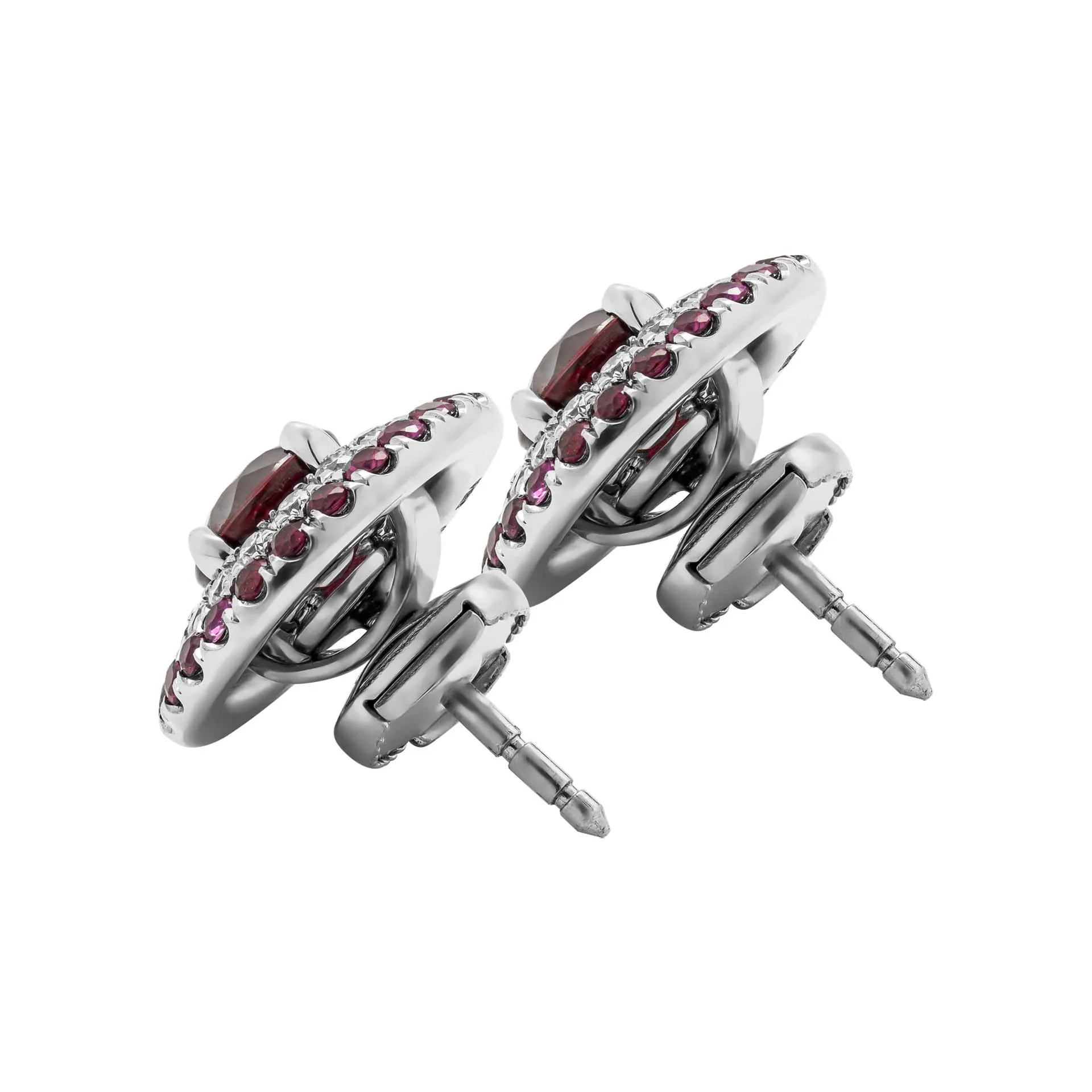 GIA Certified Ruby Halo Stud Earrings