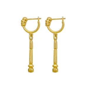 Gold Baton Earrings