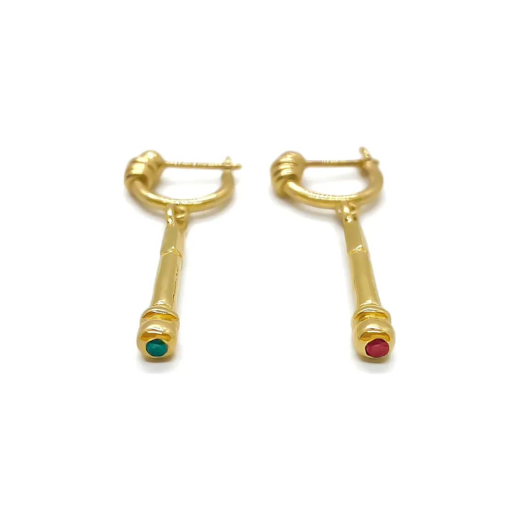 Gold Baton Earrings