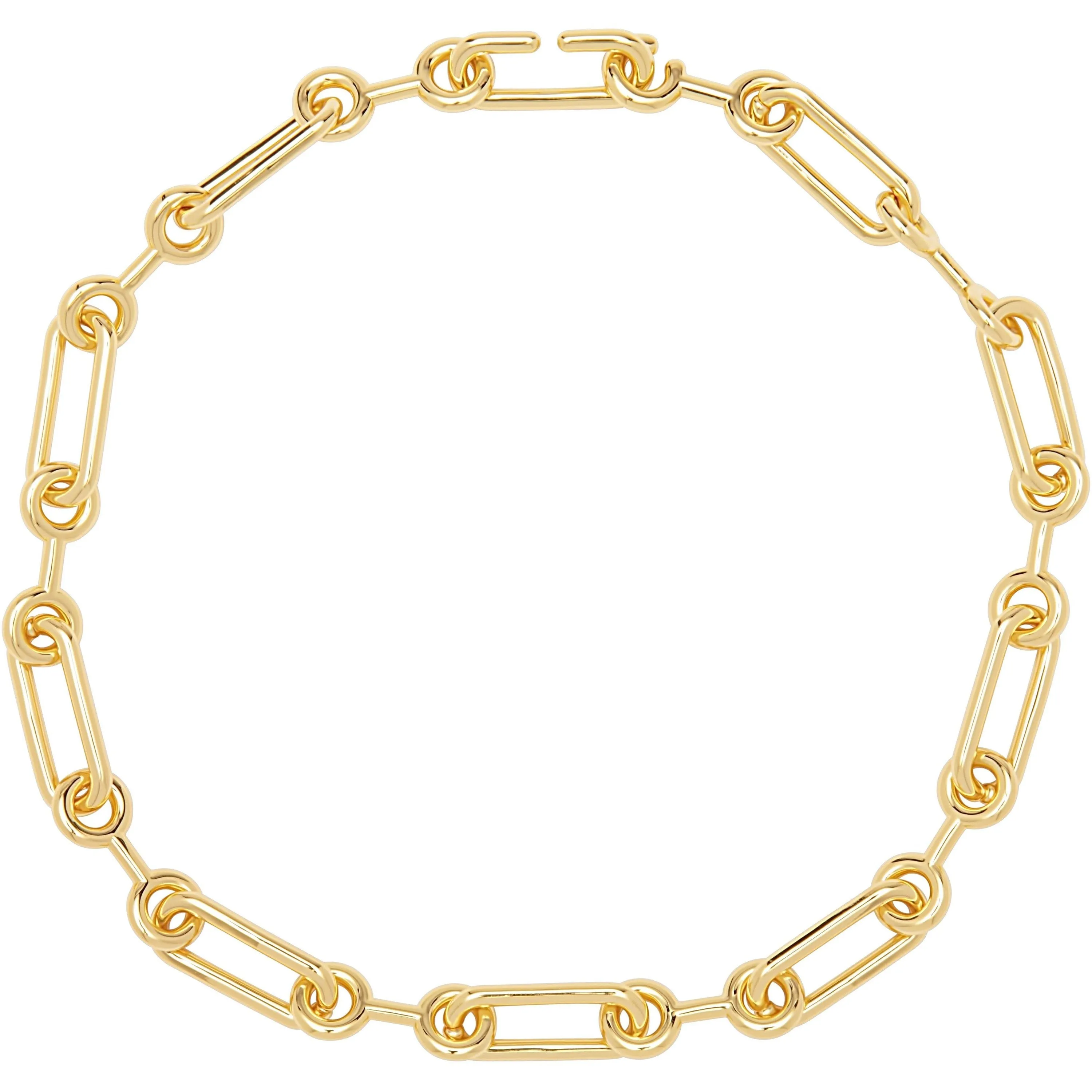 Gold Plated Stainless Steel Lacey Chain Necklace - 16" Length, Hypoallergenic