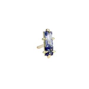 Gold "Double Trouble" Sapphire Stud