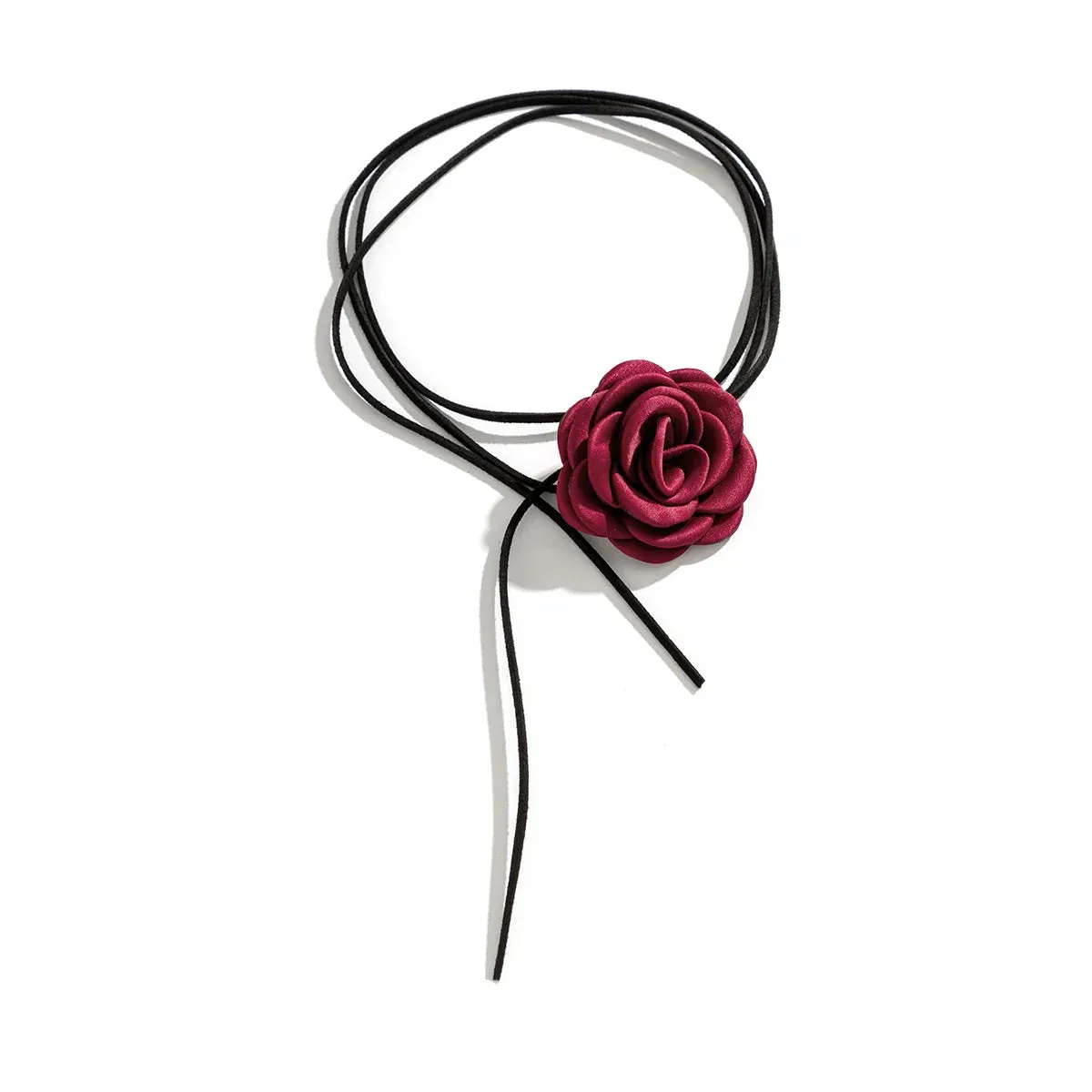 Gothic Elegant Big Rose Flower Clavicle Chain Necklace Women Wed Bridal Sexy Adjustable Choker Mariage Jewelry Y2K Accessories
