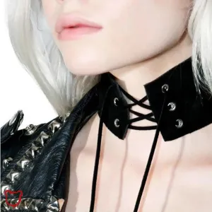 Gothic Lace-Up Choker Necklace