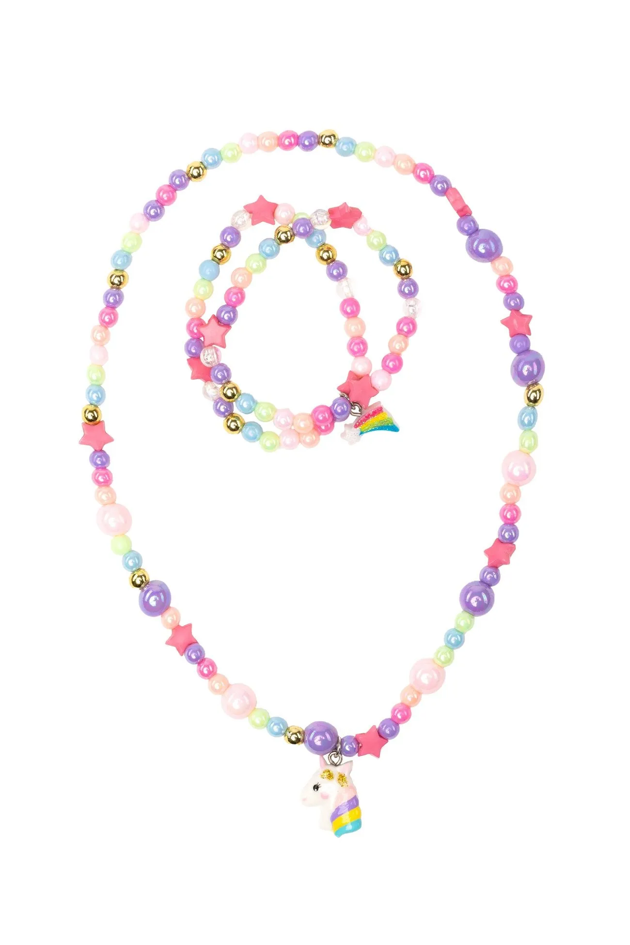 Great Pretenders -Cheerful Starry Unicorn Necklace Bracelet Set