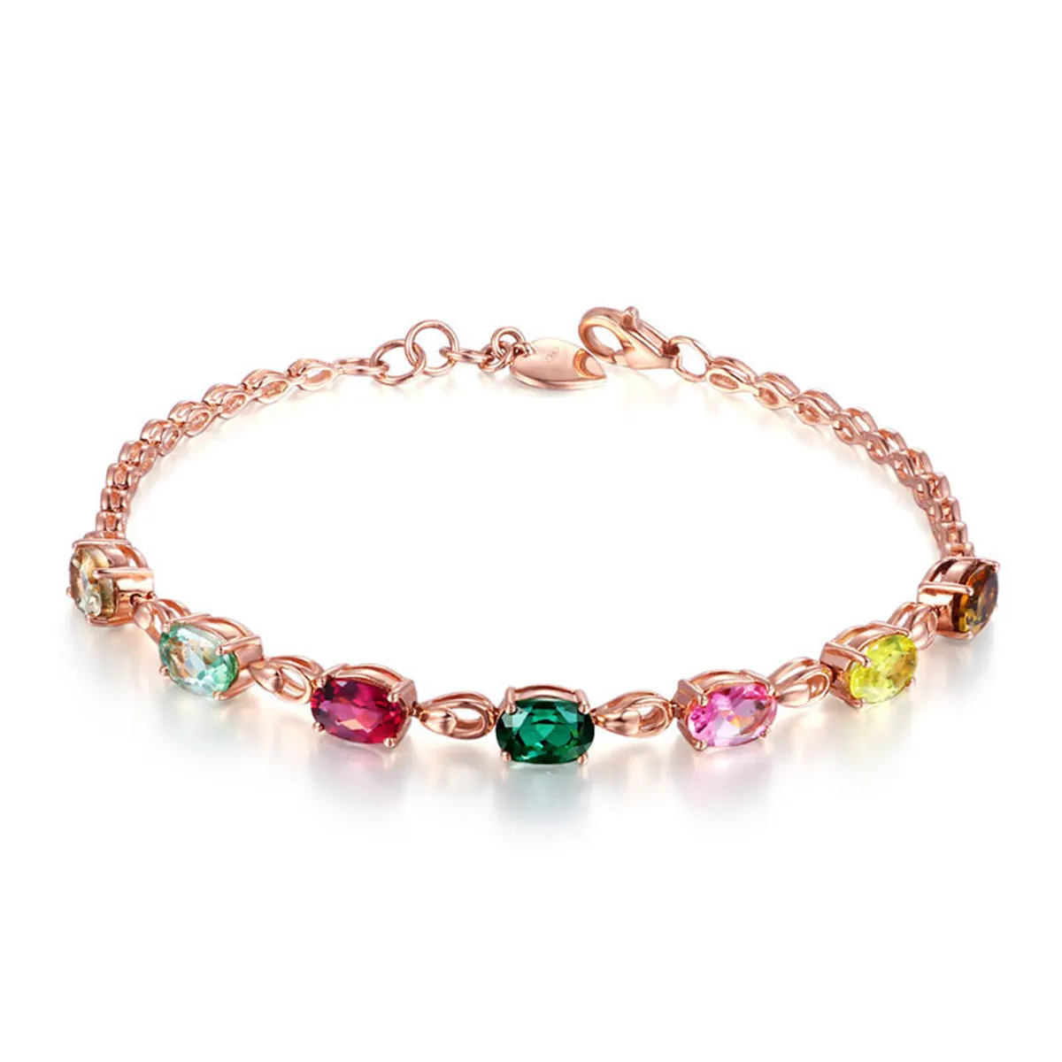 Green & Red Crystal Station Bracelet
