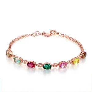 Green & Red Crystal Station Bracelet
