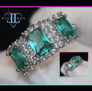 Green Diamond Engagement Rings | Green Diamond Ring | Womens Green Diamond Ring | Promise Ring | Womens Engagement Ring | Halo Ring